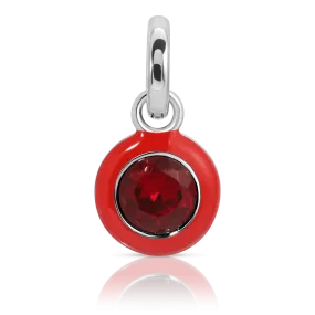 July Ruby Birthstone Charm - Round