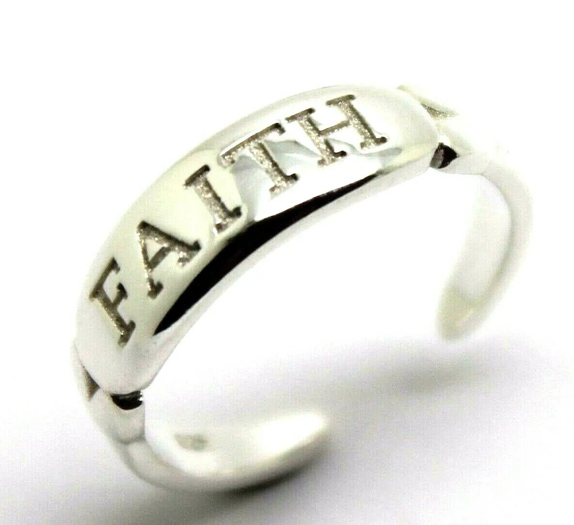 Kaedesigns, Genuine New Solid Sterling Silver 925 Faith Toe Ring