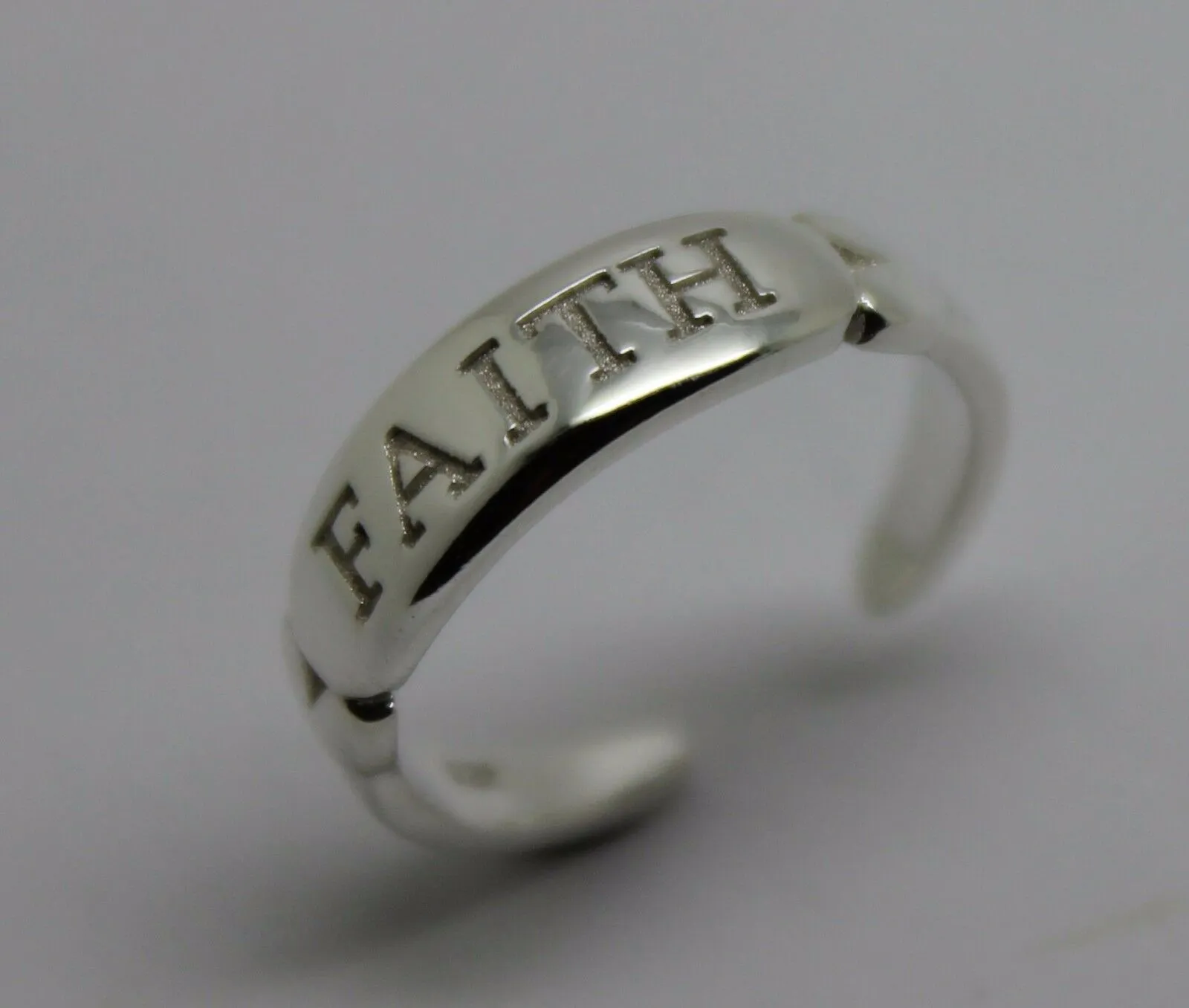 Kaedesigns, Genuine New Solid Sterling Silver 925 Faith Toe Ring