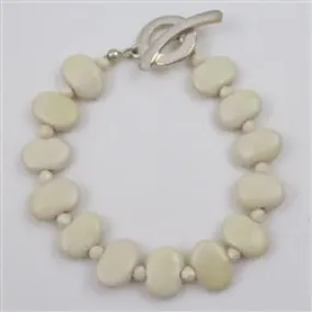 Kazuri Bead Bracelet in Cream