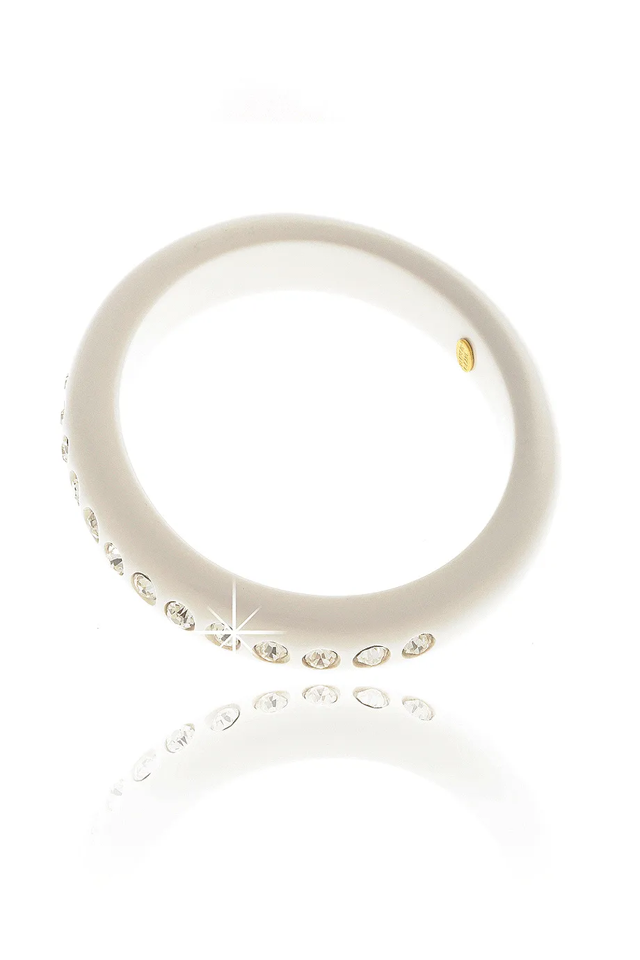 KENNETH JAY LANE WHITE Resin Crystal Bangle