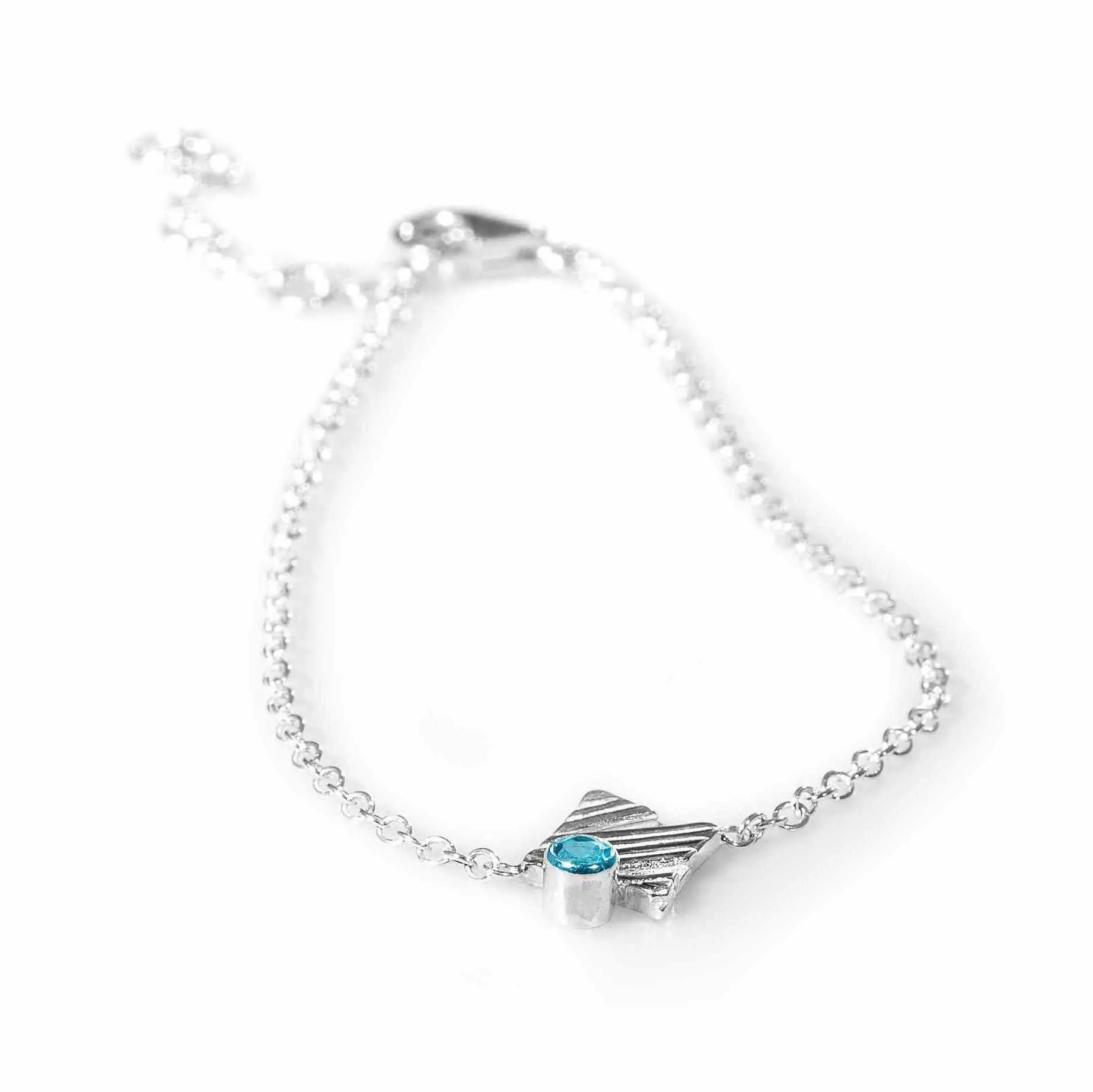 KGW by S.B. | Single chain silver bracelet with Swiss Topaz