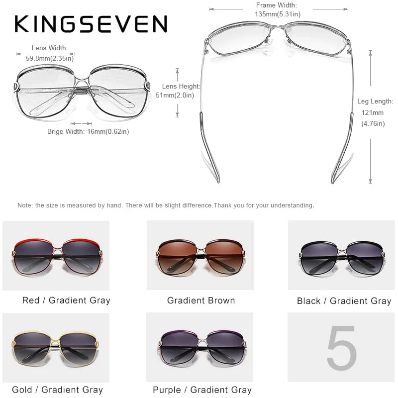 Kingseven Women's Sunglasses Luxury Gradient Polarized Lens Round N-7018