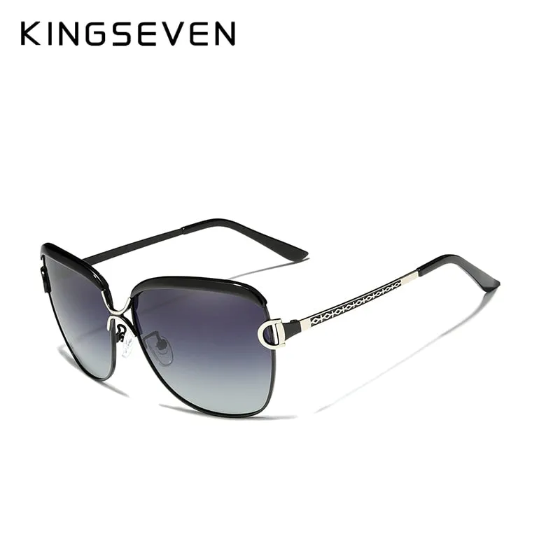 Kingseven Women's Sunglasses Luxury Gradient Polarized Lens Round N-7018