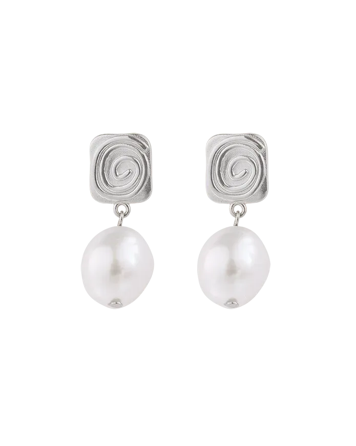 Kirstin Ash Velvet Swirl Earrings - Silver