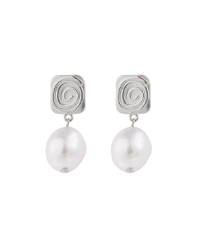 Kirstin Ash Velvet Swirl Earrings - Silver