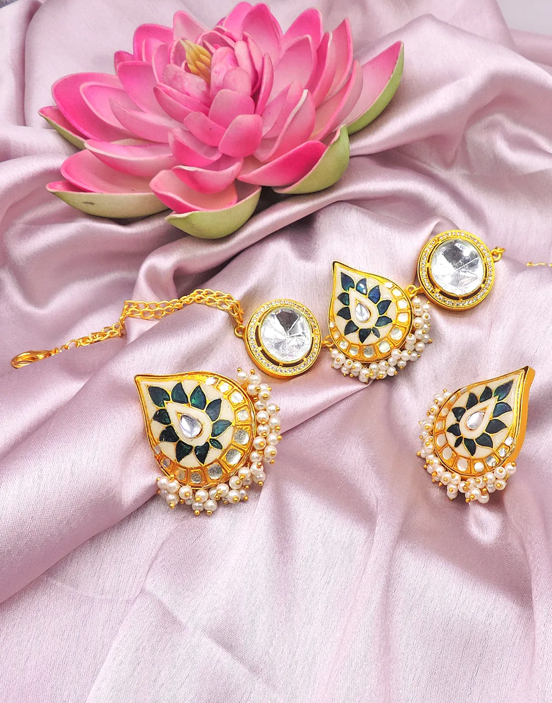 Kundan Teardrop Earrings