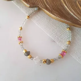 Labradorite Pink Topaz Bracelet