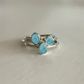 Larimar Bezel Set Sterling Silver Stacking Ring