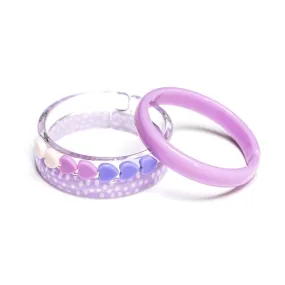 Lilac Heart Bangle Bracelets