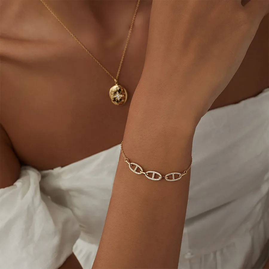 Link Anchor 14K Gold Vermeil Bracelet