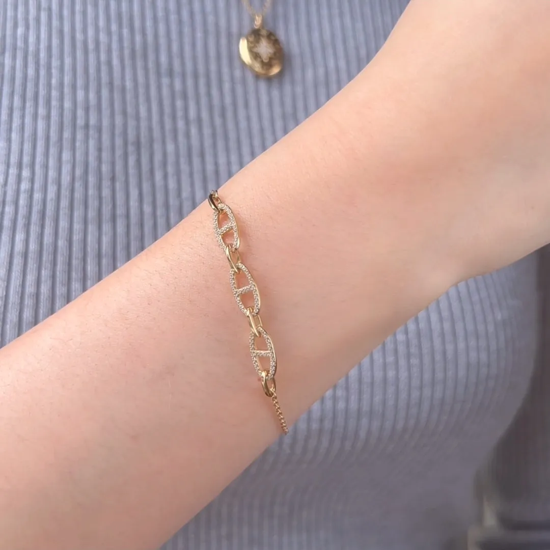 Link Anchor 14K Gold Vermeil Bracelet