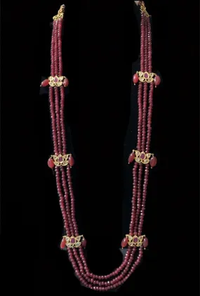 LN64 Raina Ruby  beads  necklace (SHIPS IN 2 WEEKS )