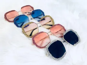 Luxury Rhinestone Rimless Sunglasses | Women Sunglasses