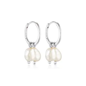 Mala Pearl Huggie Earrings