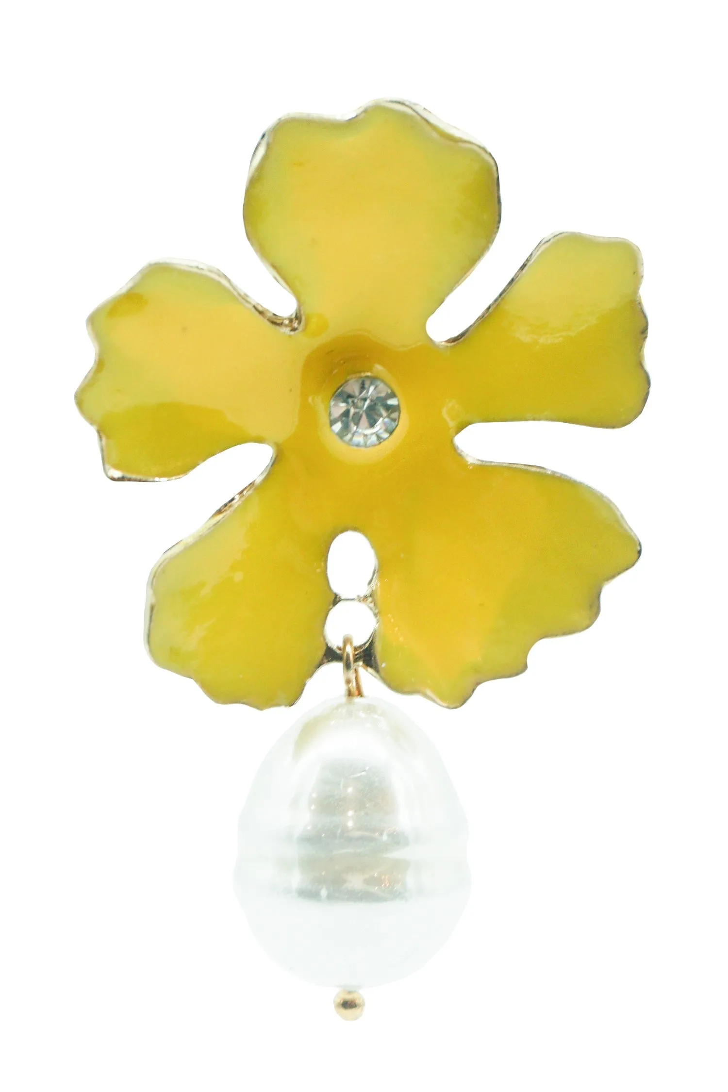 Maria Yellow Pearl Drop Earrings