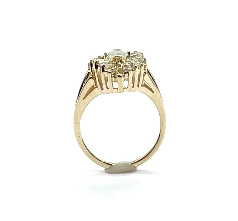 Marquis Diamond Halo Ring