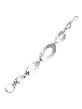 Marquise Links Sterling Silver Bracelet