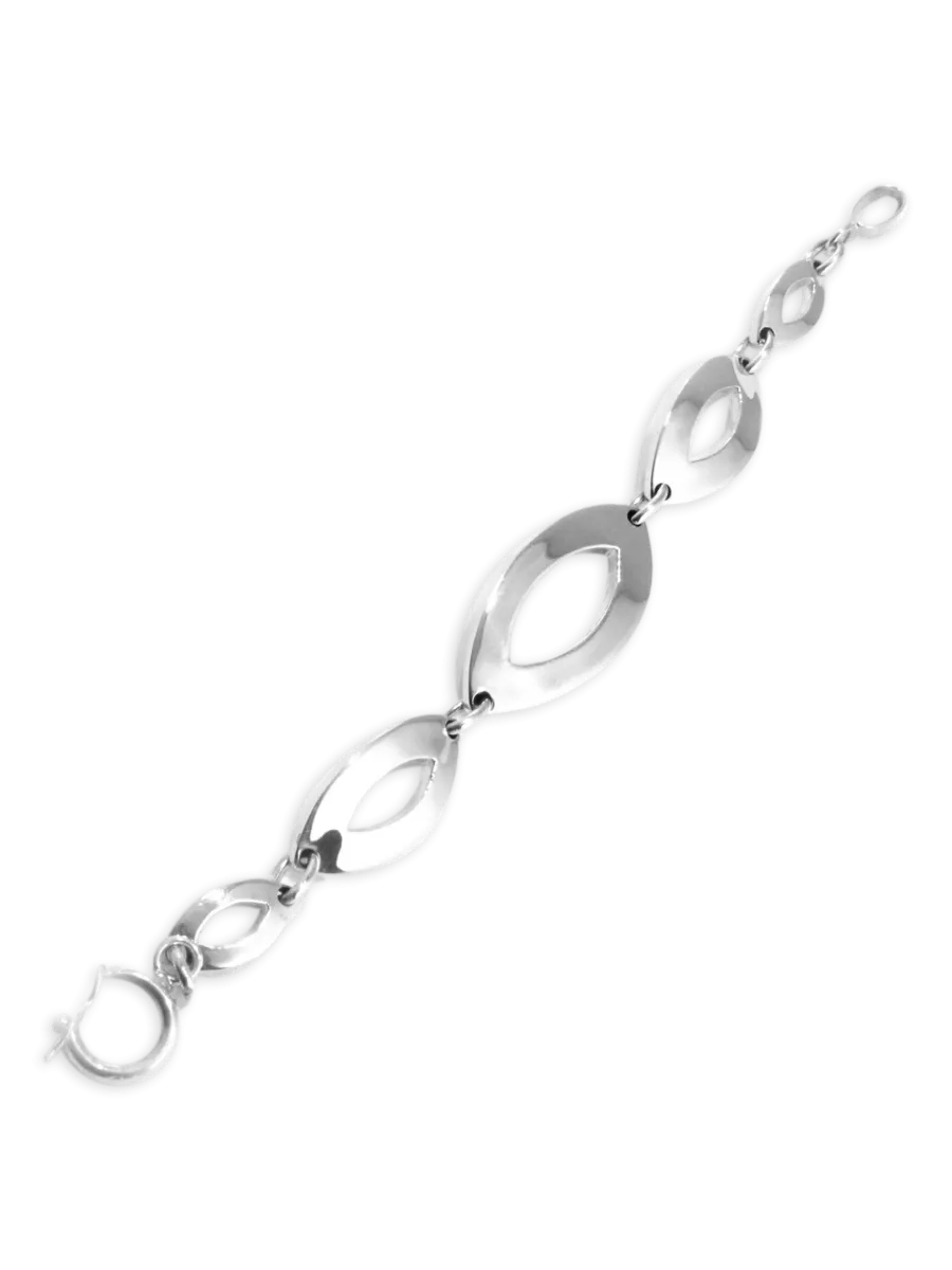 Marquise Links Sterling Silver Bracelet