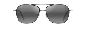 Maui Jim Mano Black With Silver Stripe Frame - Neutral Gray Lens - Polarized Sunglasses