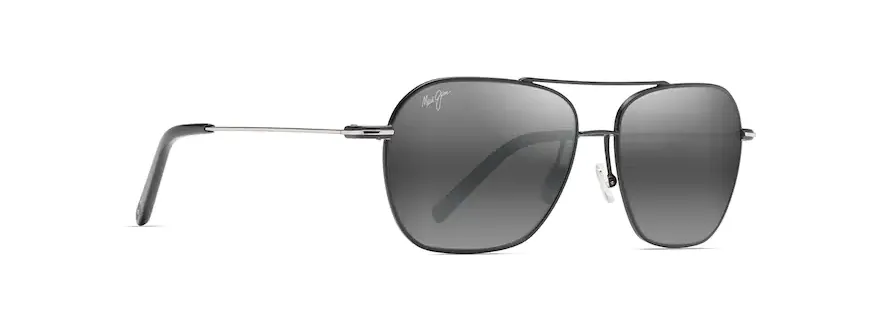 Maui Jim Mano Black With Silver Stripe Frame - Neutral Gray Lens - Polarized Sunglasses