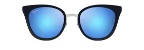 Maui Jim Wood Rose Navy with Silver Frame - Blue Hawaii Lens - Polarized Sunglasses