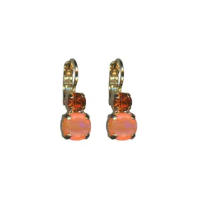 Medium Double Stone Leverback Earrings in "Pumpkin Spice" *Custom*