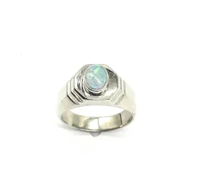 Men’s White Gold Opal Ring