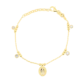 MIRACULOUS MEDAL - CHRISTIAN BRACELET - GOLDEN SILVER