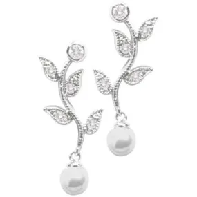 Miranda Pearl and Crystal Earrings