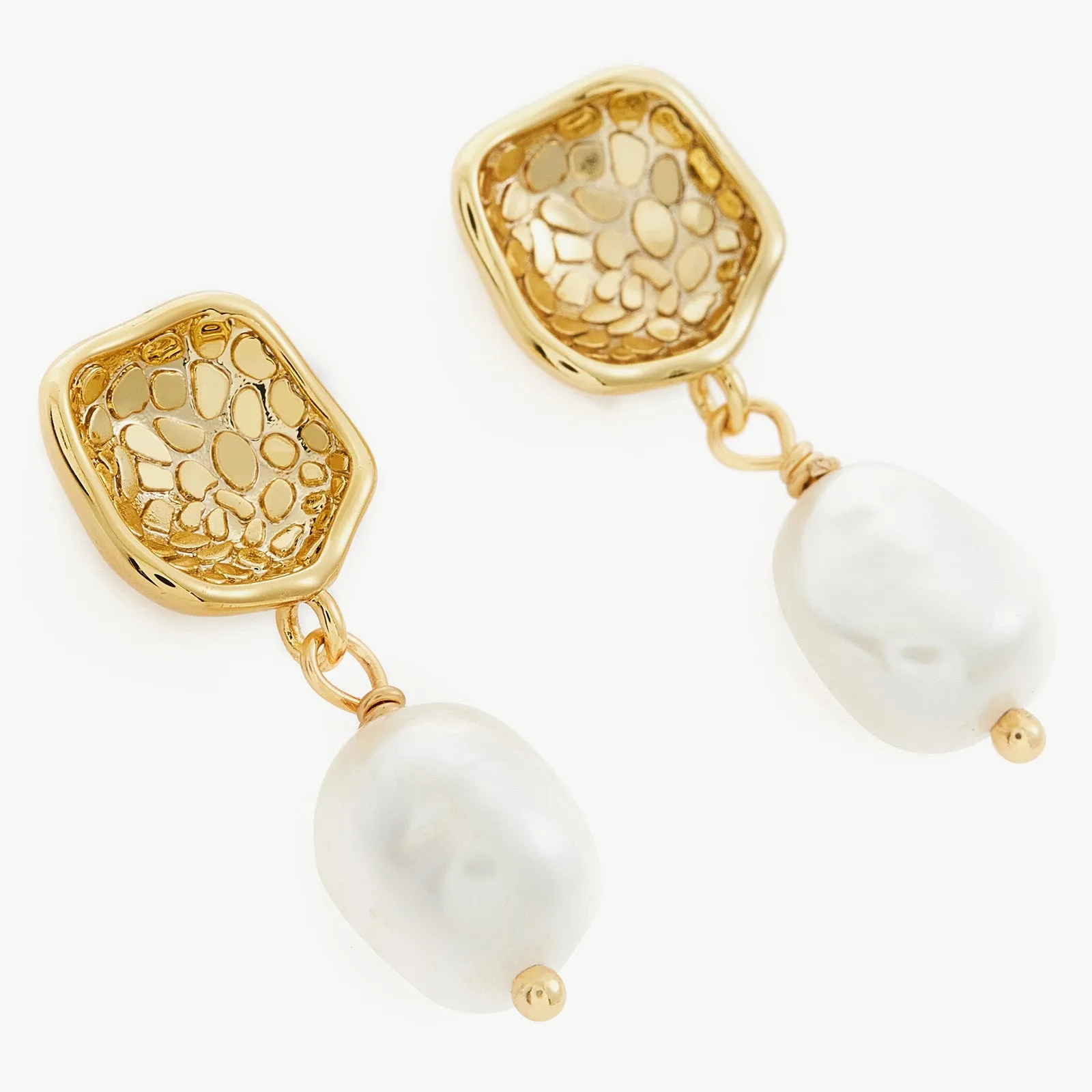 Molten Baroque Pearl Drop Earrings