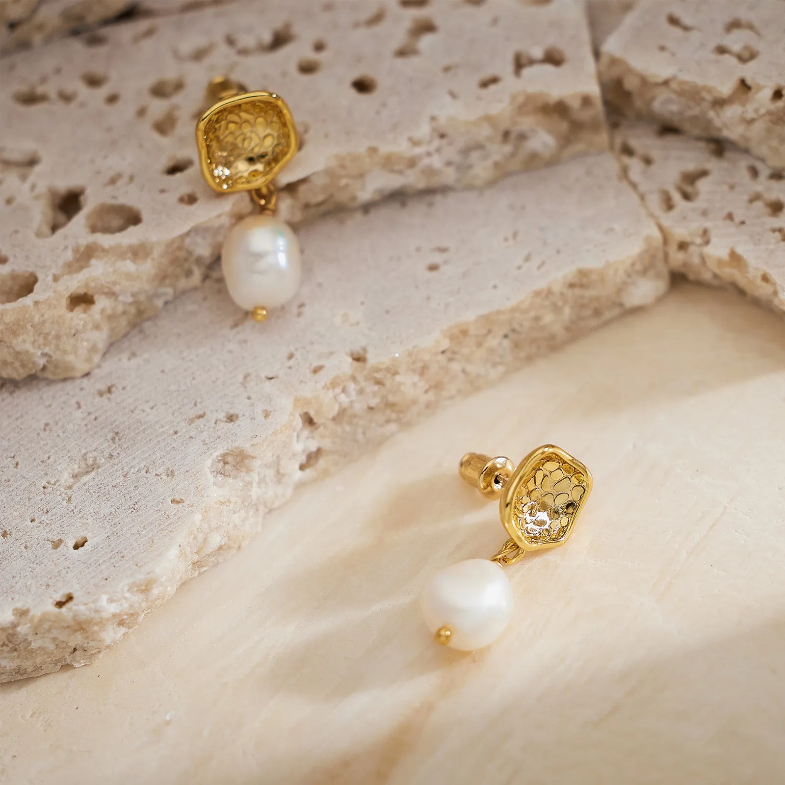 Molten Baroque Pearl Drop Earrings