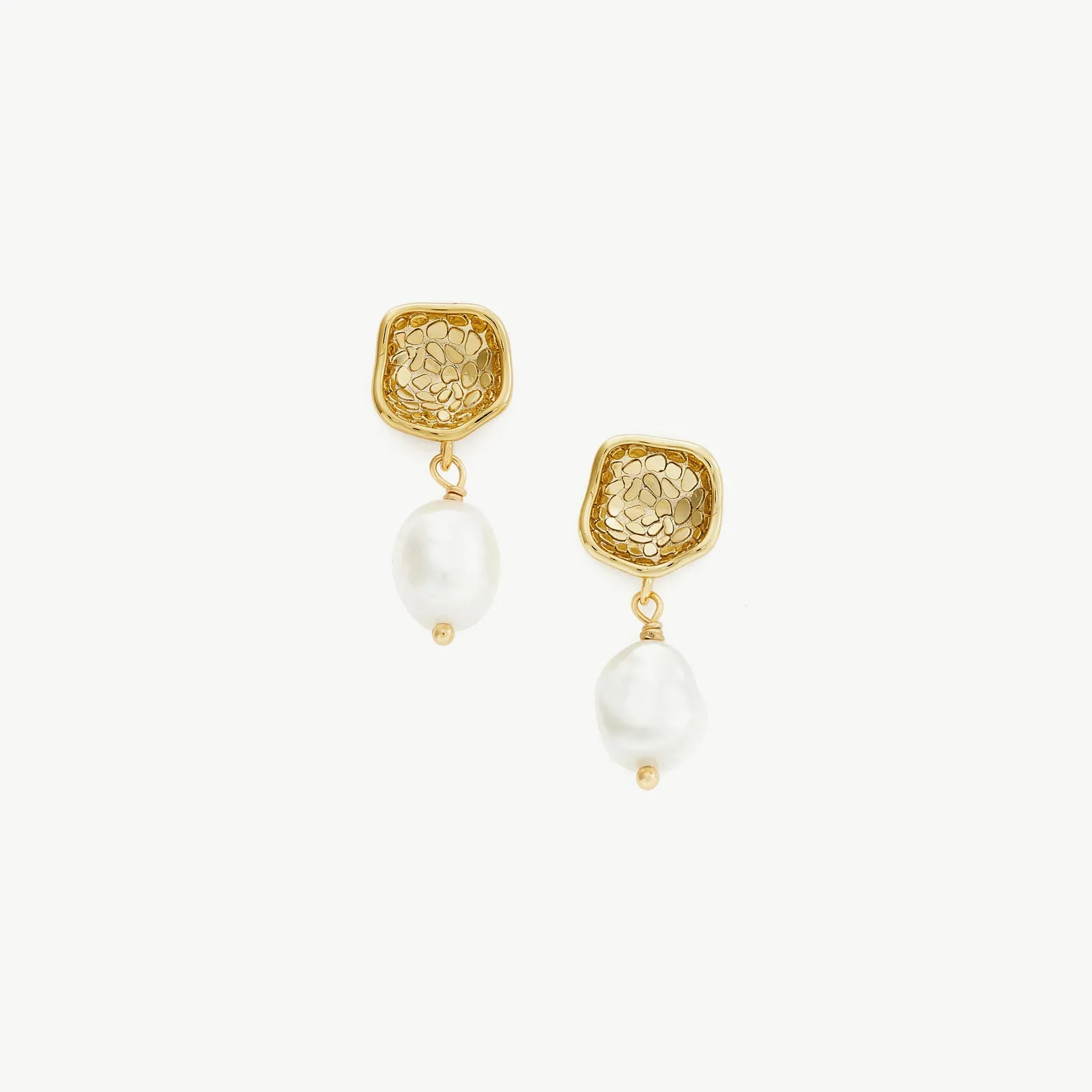 Molten Baroque Pearl Drop Earrings