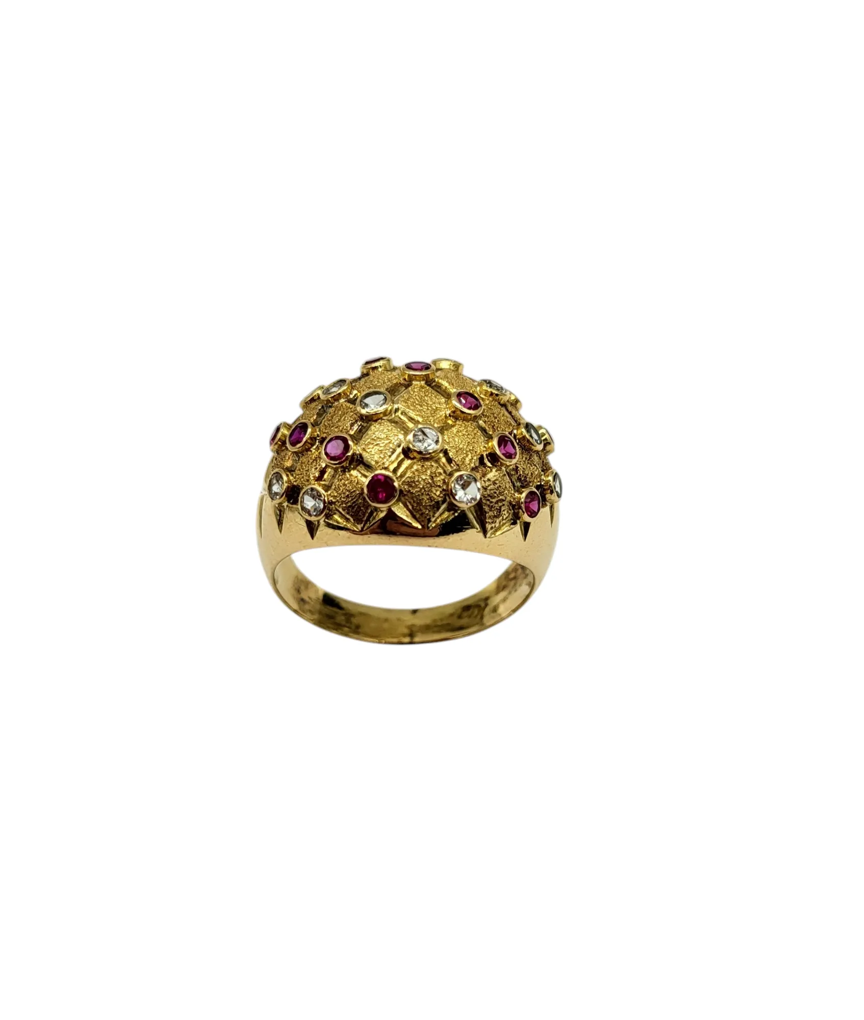 Multi Stone Dome Ring in 18 Karat Gold