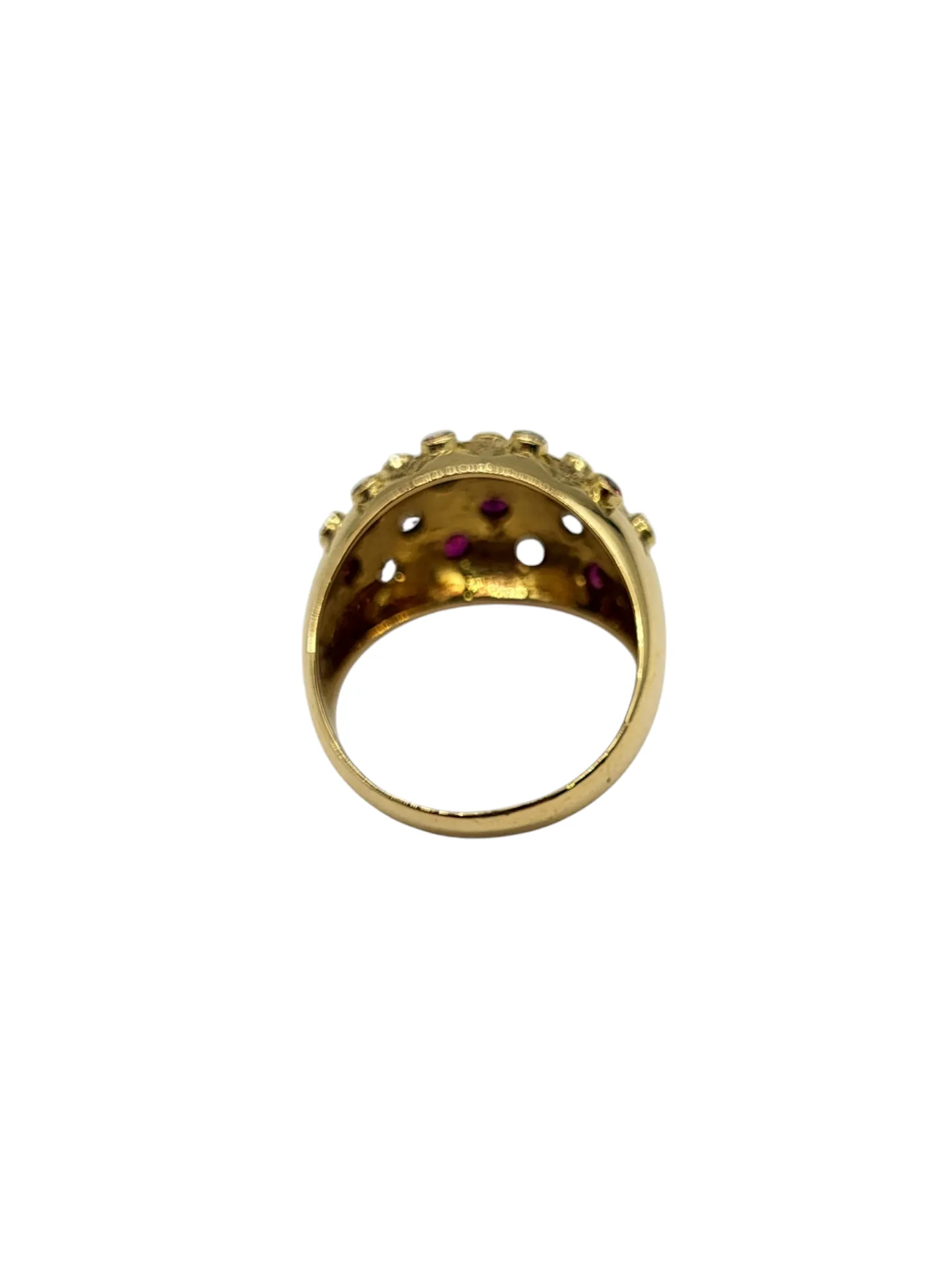 Multi Stone Dome Ring in 18 Karat Gold