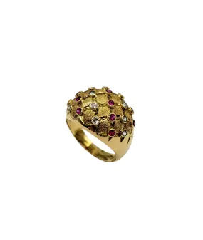 Multi Stone Dome Ring in 18 Karat Gold