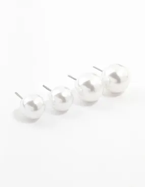 Multiple Pearl Plastic Stud Earrings 2-Pack