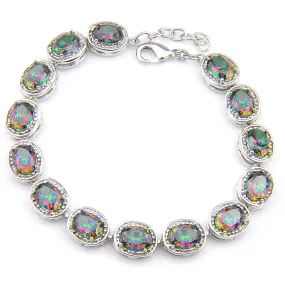 Mystic Topaz Oval Shape Tennis Bracelet