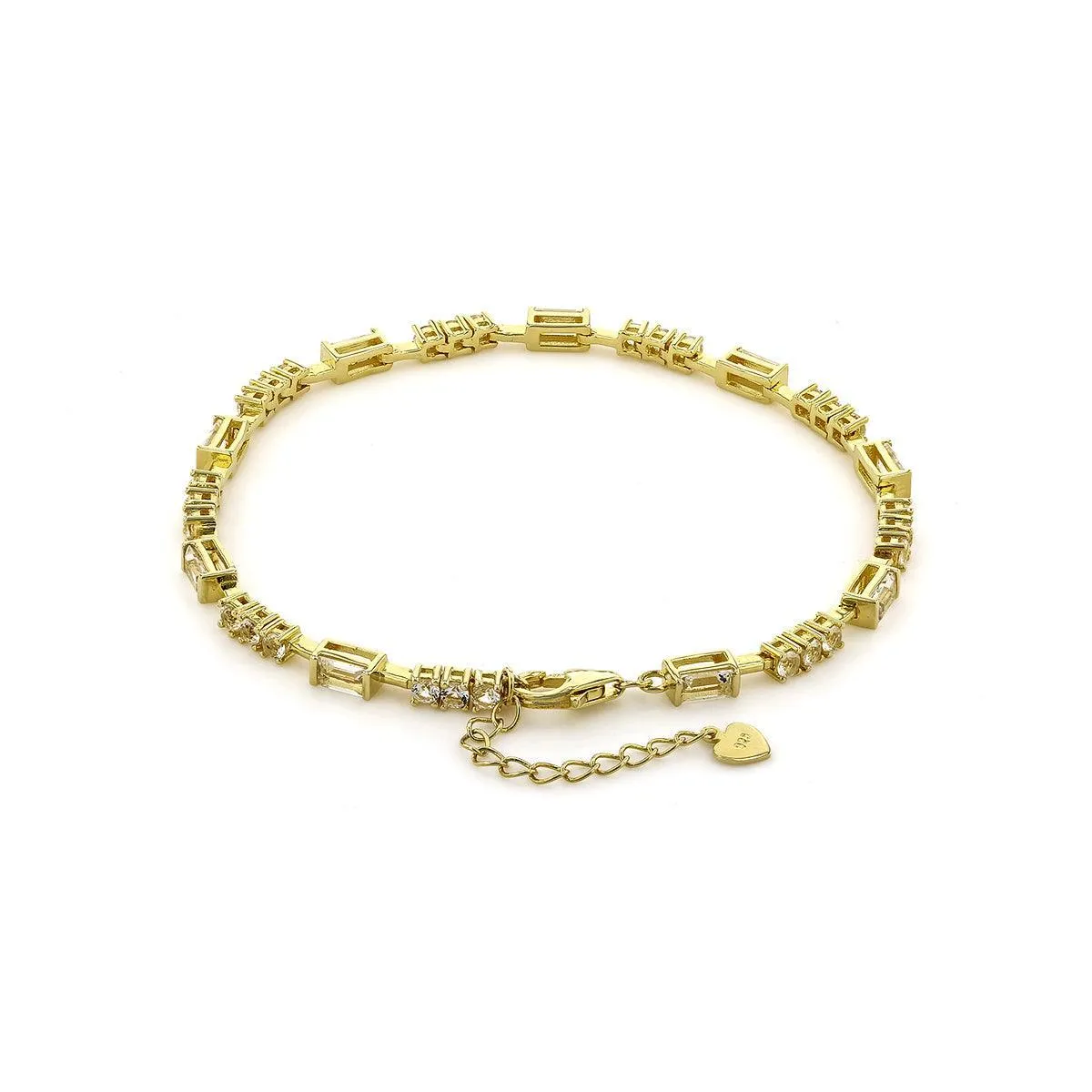 Natural White Topaz Yellow Gold Bracelet