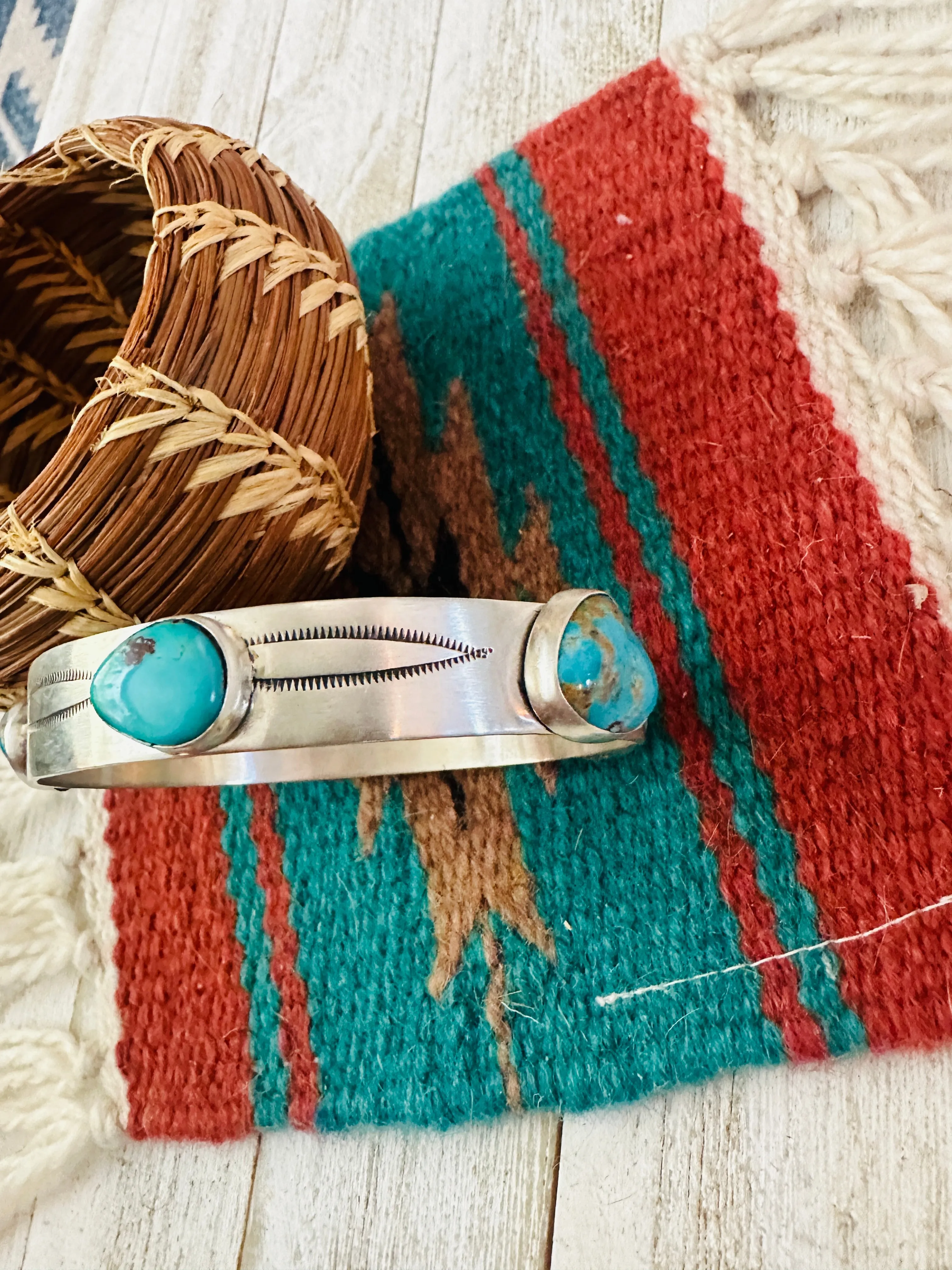 Navajo Turquoise & Sterling Silver Bangle Bracelet