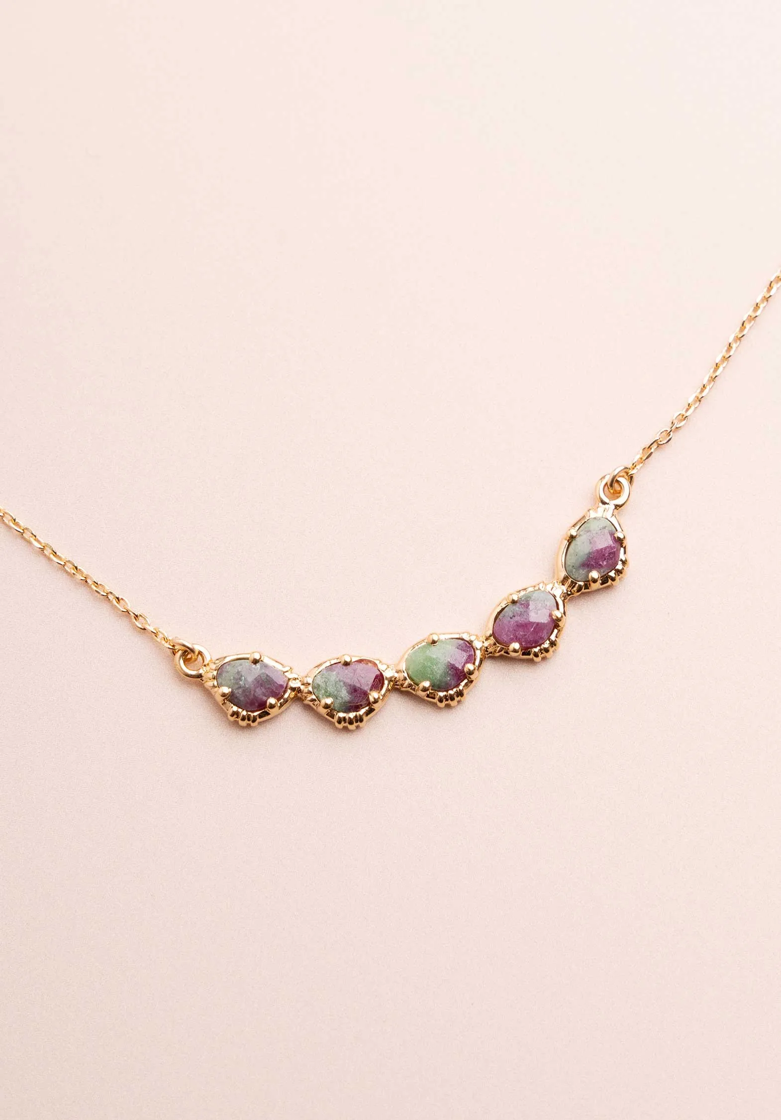 Necklace Rc587 Ruby-Zoisite