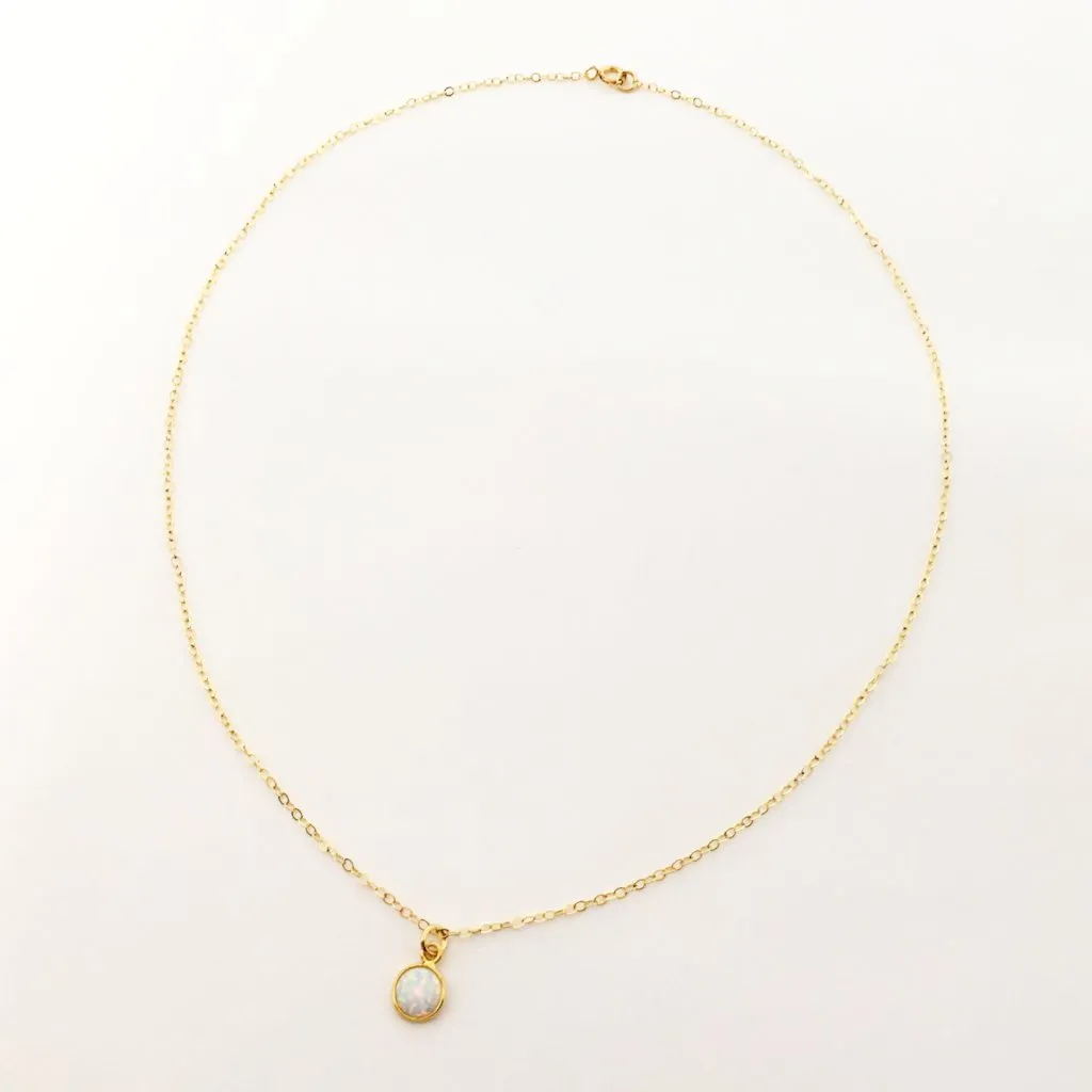 Odette Lab Opal Necklace | Gold