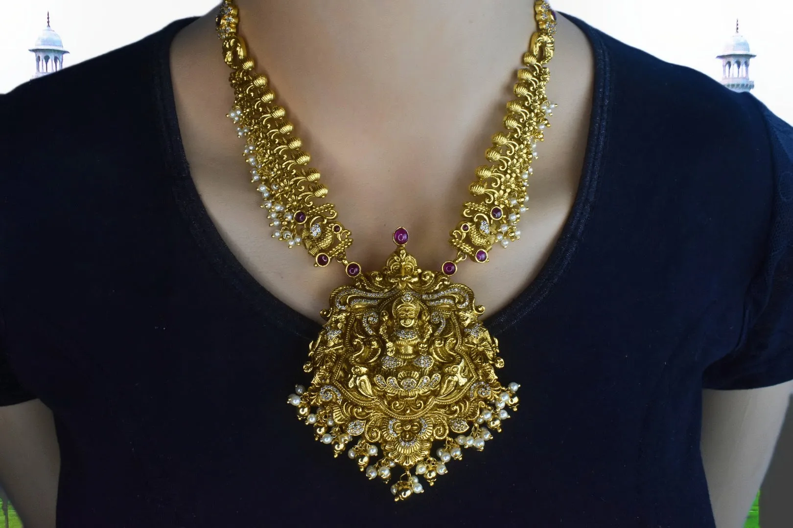 One Gram Gold Antique Laxmi Necklace By Asp Fashion Jewellery