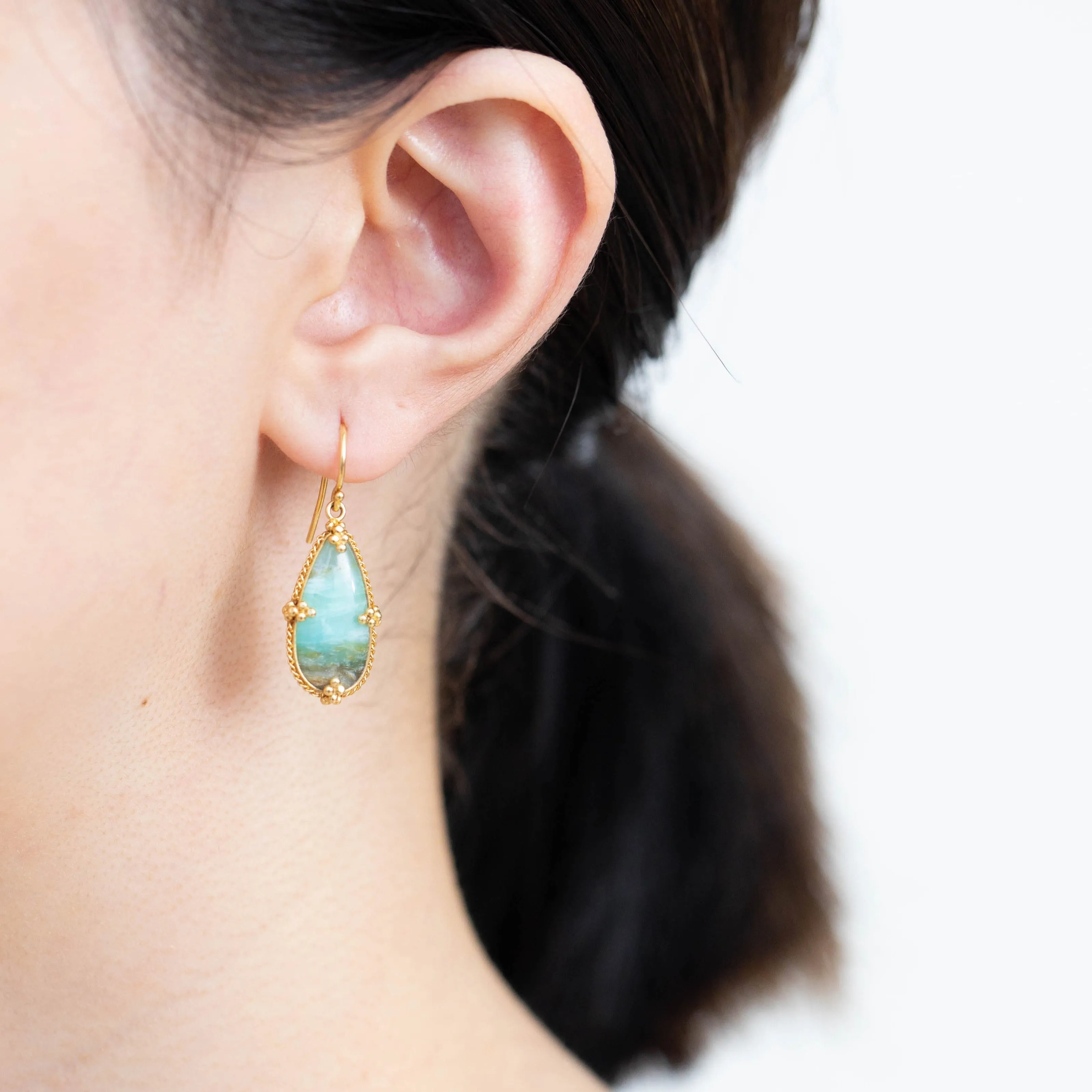 One-of-a-kind Peruvian opal earrings