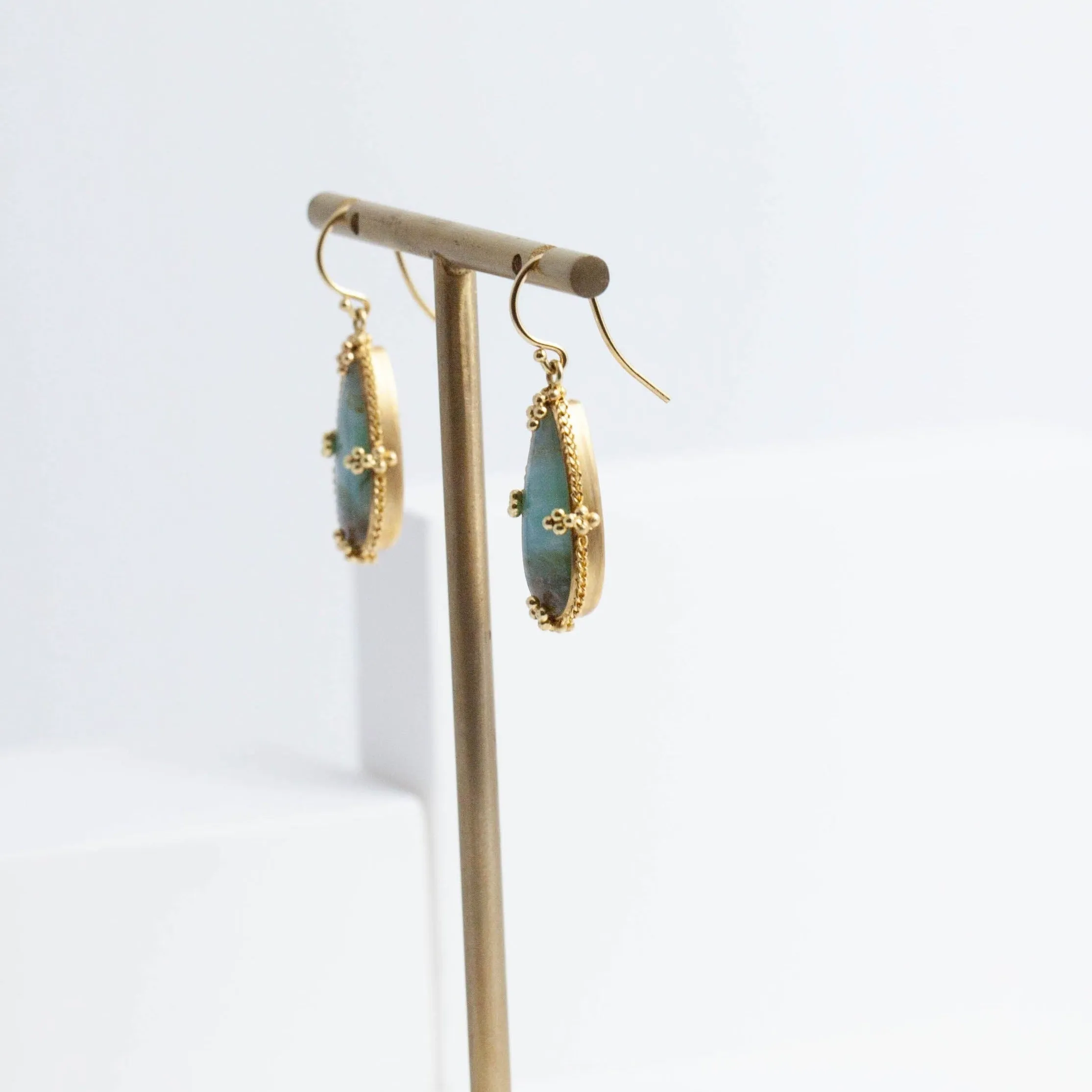 One-of-a-kind Peruvian opal earrings