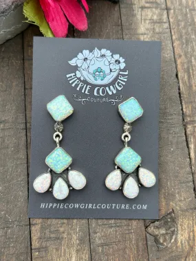 Opal Dangle Earrings- A