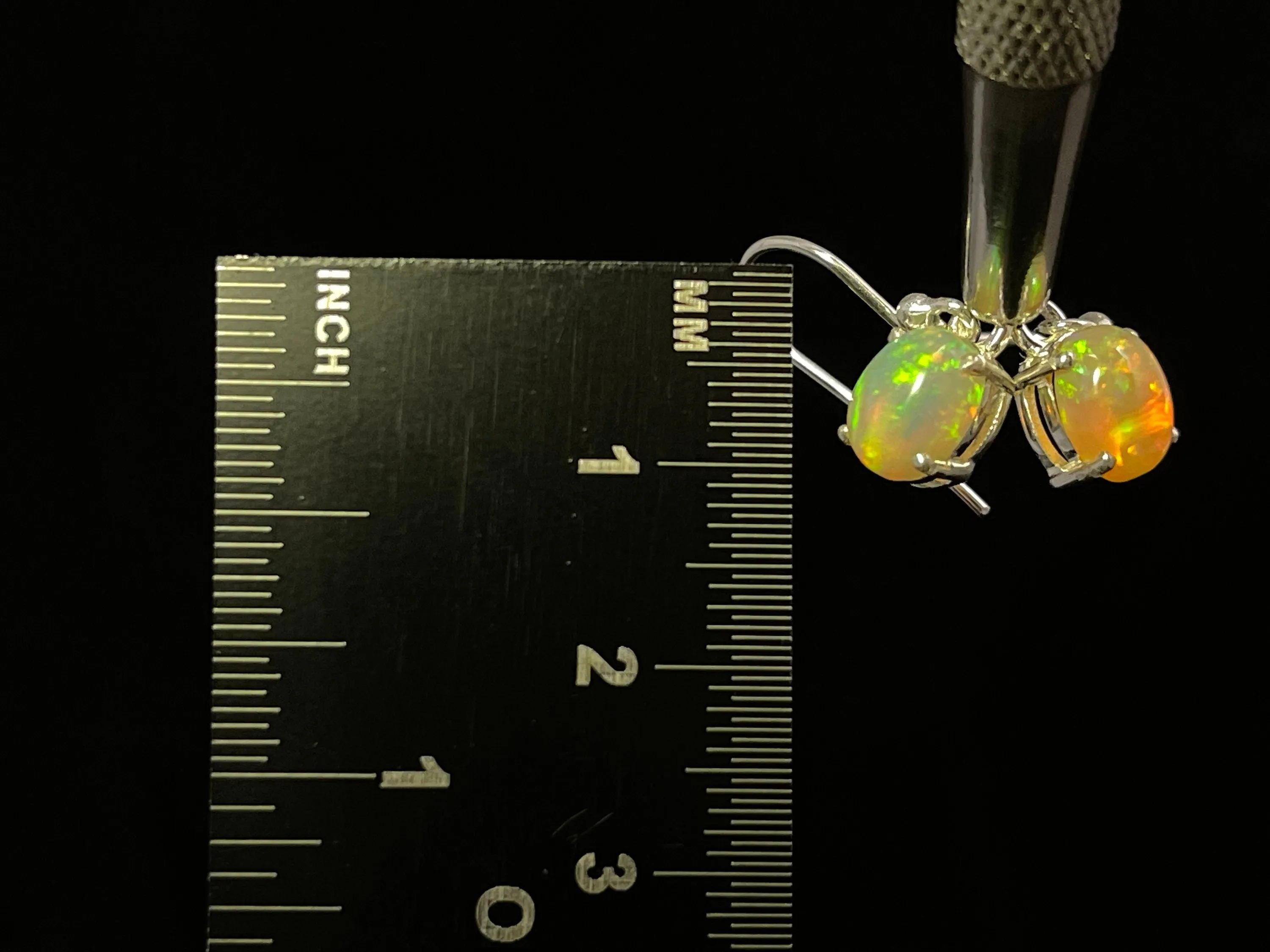 OPAL Earrings - Sterling Silver, Opal Earrings Dangle, Birthstone Jewelry, Welo Opal, 49141