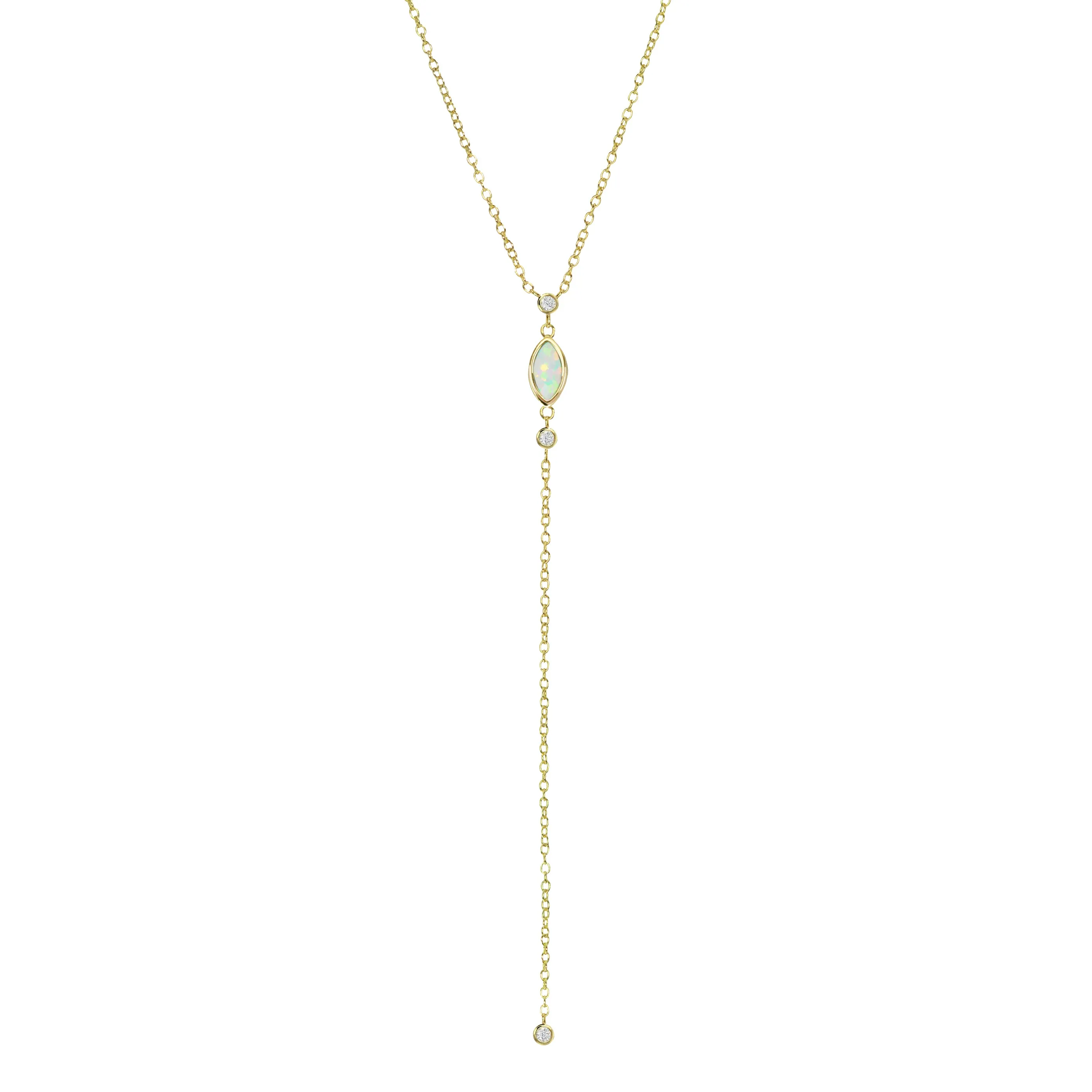 Opal Lariat Necklace