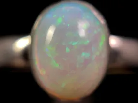 OPAL RING, Pinfire - Sterling Silver, Size 7.5 - Dainty Opal Ring, Opal Jewelry, Welo Opal, 49275