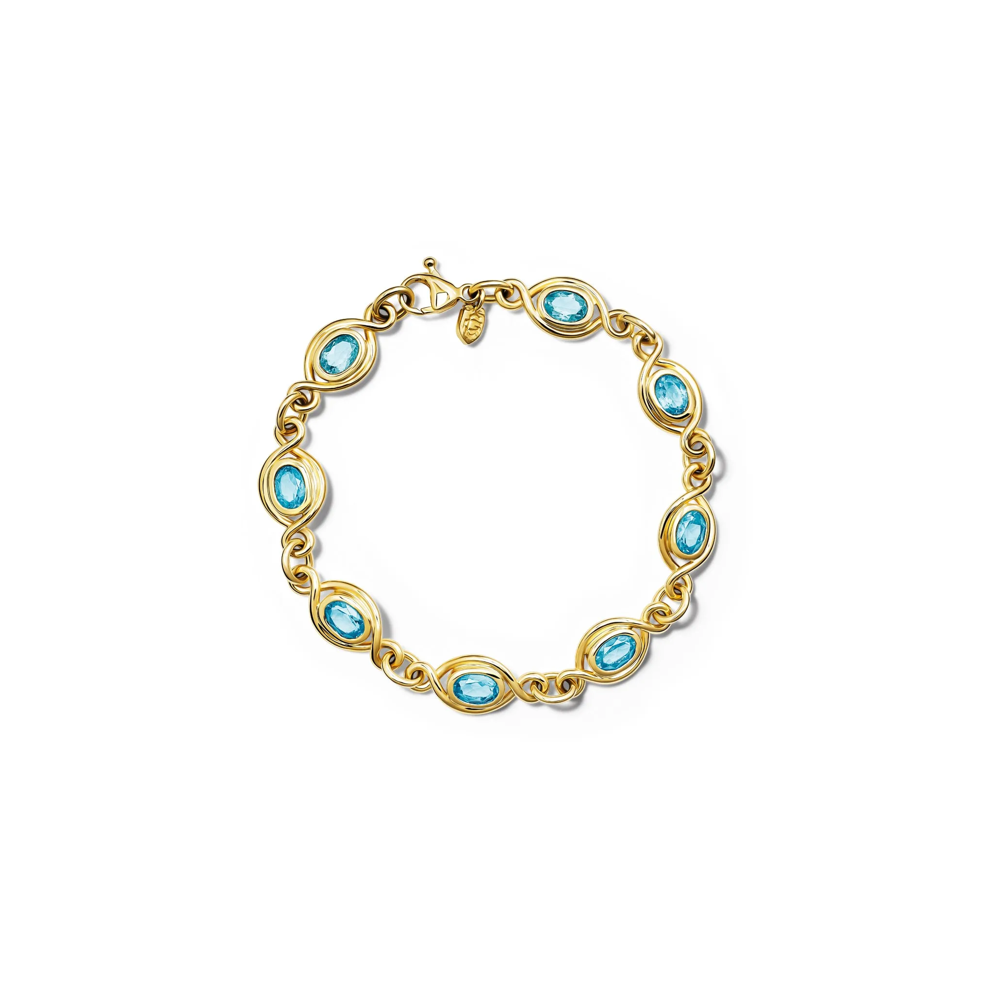 Orpheus Bracelet Yellow Gold - Blue Topaz